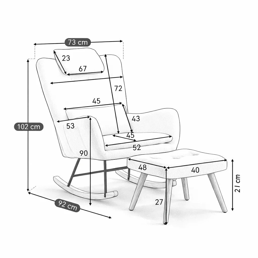 TEDVA – Ergonomic Nursing Rocking Chair
