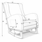 VELKA – Ivory Teddy Rocking Chair with Footrest