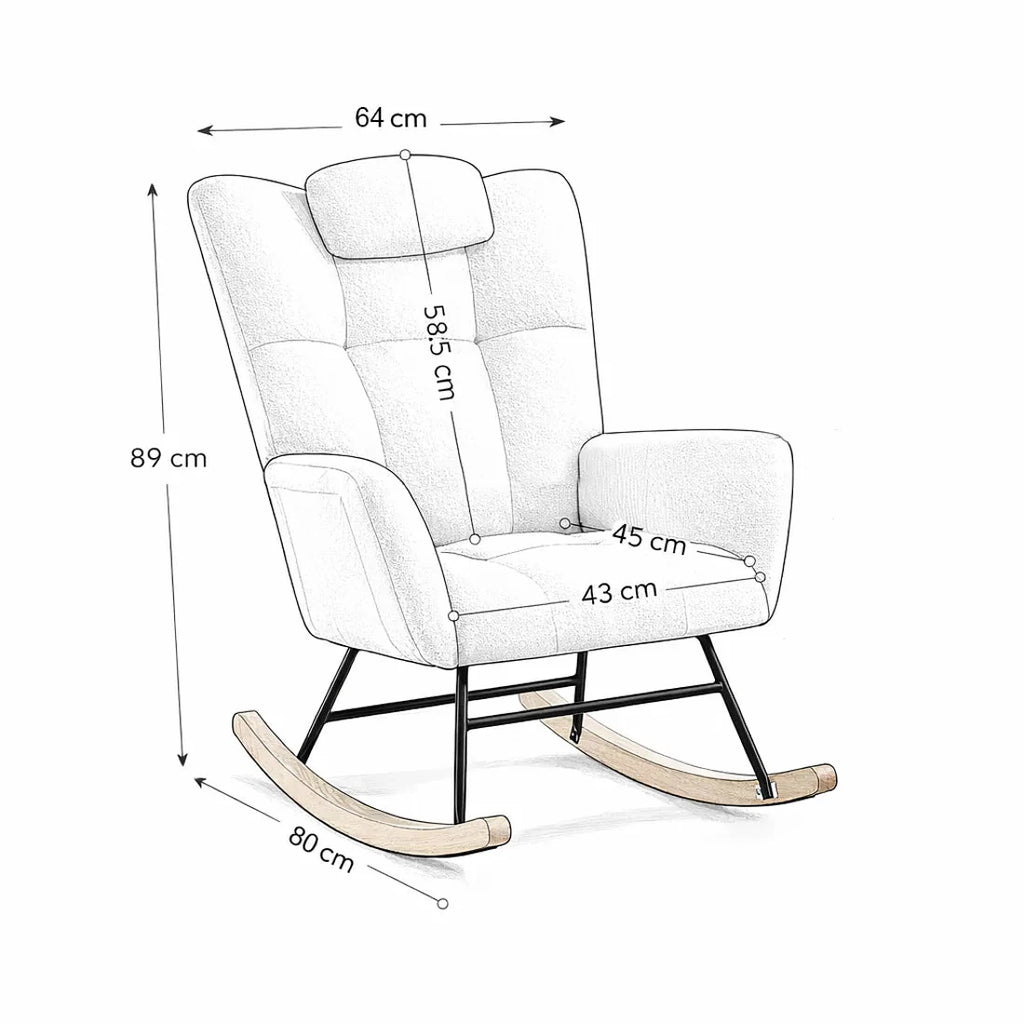 ROVKA – Comfortable Teddy Rocking Chair