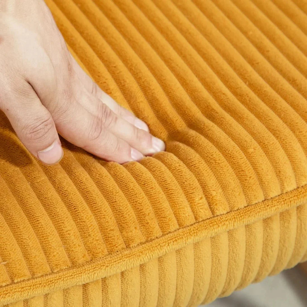 SOLIS – Ribbed Fabric & Wood Rocking Chair