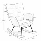 SOLIS – Ribbed Fabric & Wood Rocking Chair