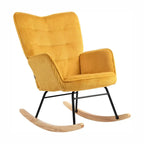 SOLIS – Ribbed Fabric & Wood Rocking Chair