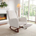 VELKA – Ivory Teddy Rocking Chair with Footrest