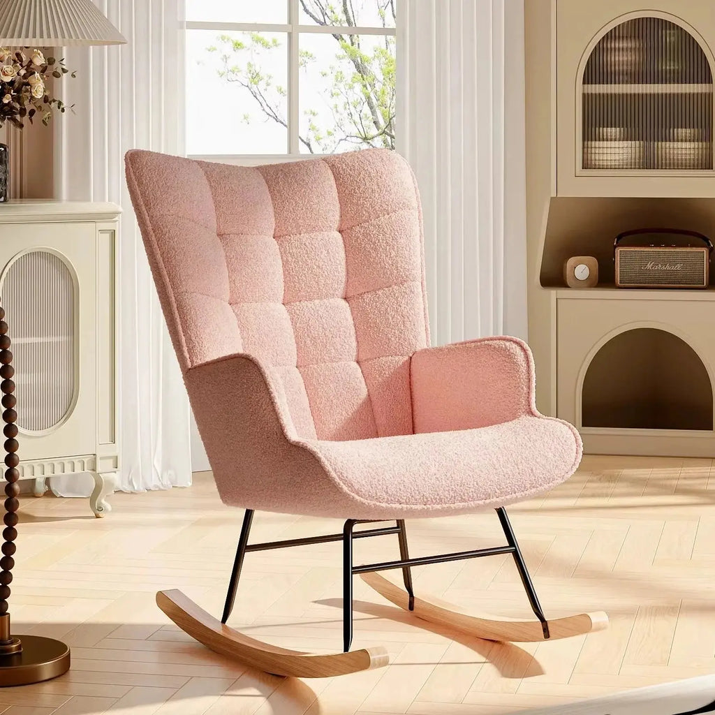 NUBELIA – High Back Teddy Rocking Chair