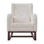 VELKA – Ivory Teddy Rocking Chair with Footrest